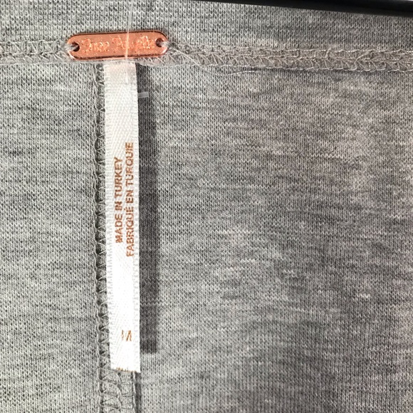 Free People NWOT Looking Back Gray Lace Up top - Picture 7 of 8